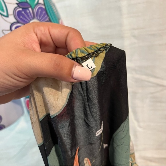 Black Coral Floral Dress - Picture 4 of 4